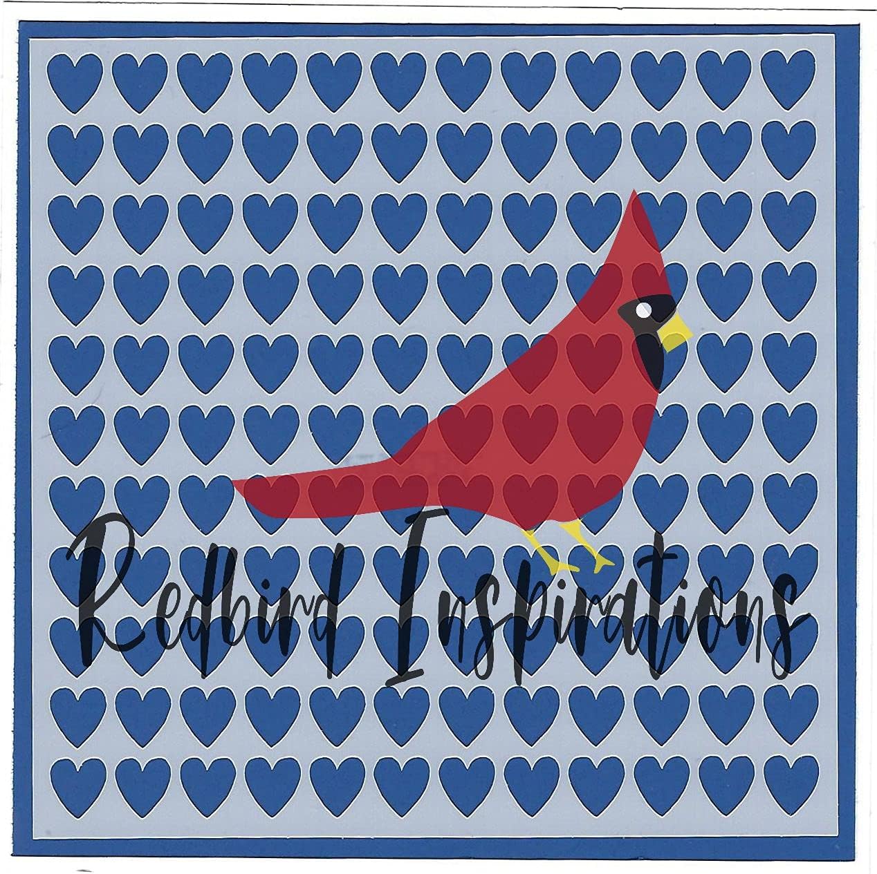 Redbird Inspirations Original Stencil, 6x6 Inch, Baby Hearts