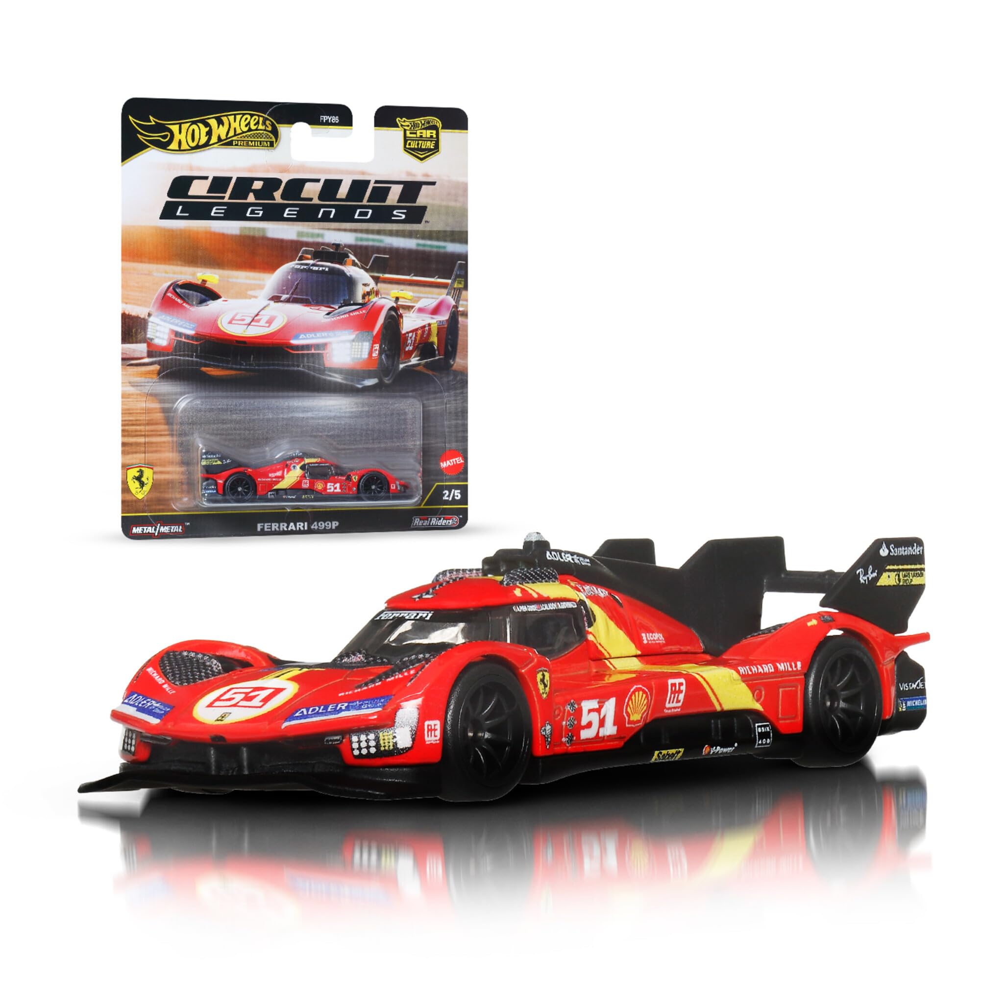 Hot WheelsCar Culture Vehicle, Premium 1:64 Scale Die-Cast Toy Car or Truck with Real Riders Tires & Metal/Metal Body & Chassis (Styles May Vary), JBK49