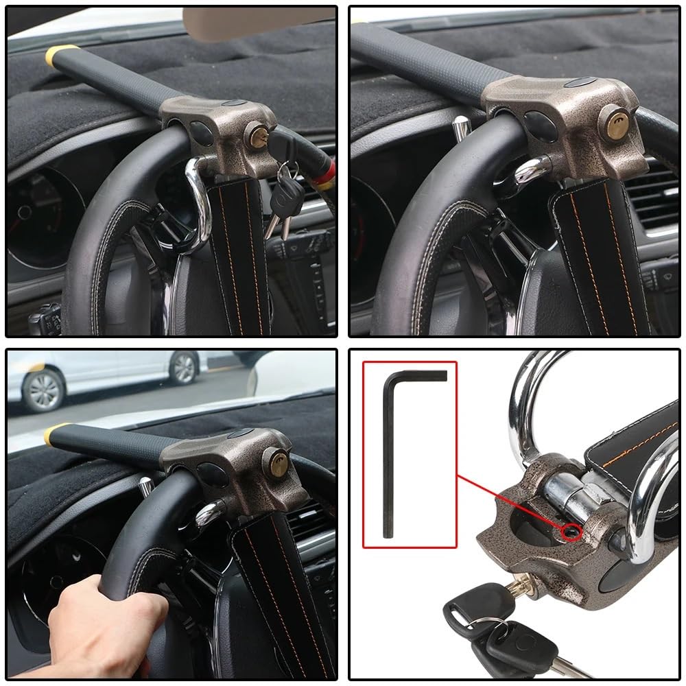 Antivols auto Serrure de direction Automobile pliable volant voiture antivol Protection t-serrures serrures sécurité