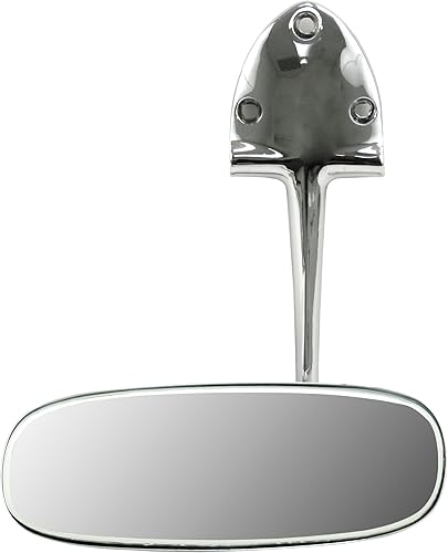 empi 988580Volkswagen Bug interior cromado Espejo retrovisor wSun Visor agujeros 195864