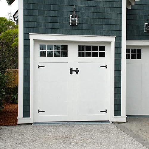 Miniatura 9 de Kit de herramientas de bisagra en T de puerta de granero, paquete de 2 cerraduras de cierre abatible de granero y 4 bisagras de puerta de correa en