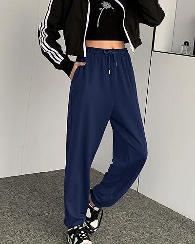 Miniatura 9 de ASIMOON Pantalones deportivos de yoga para mujer con bolsillos, ligeros, holgados, casuales, cómodos, elásticos, para correr, entrenar, descansar