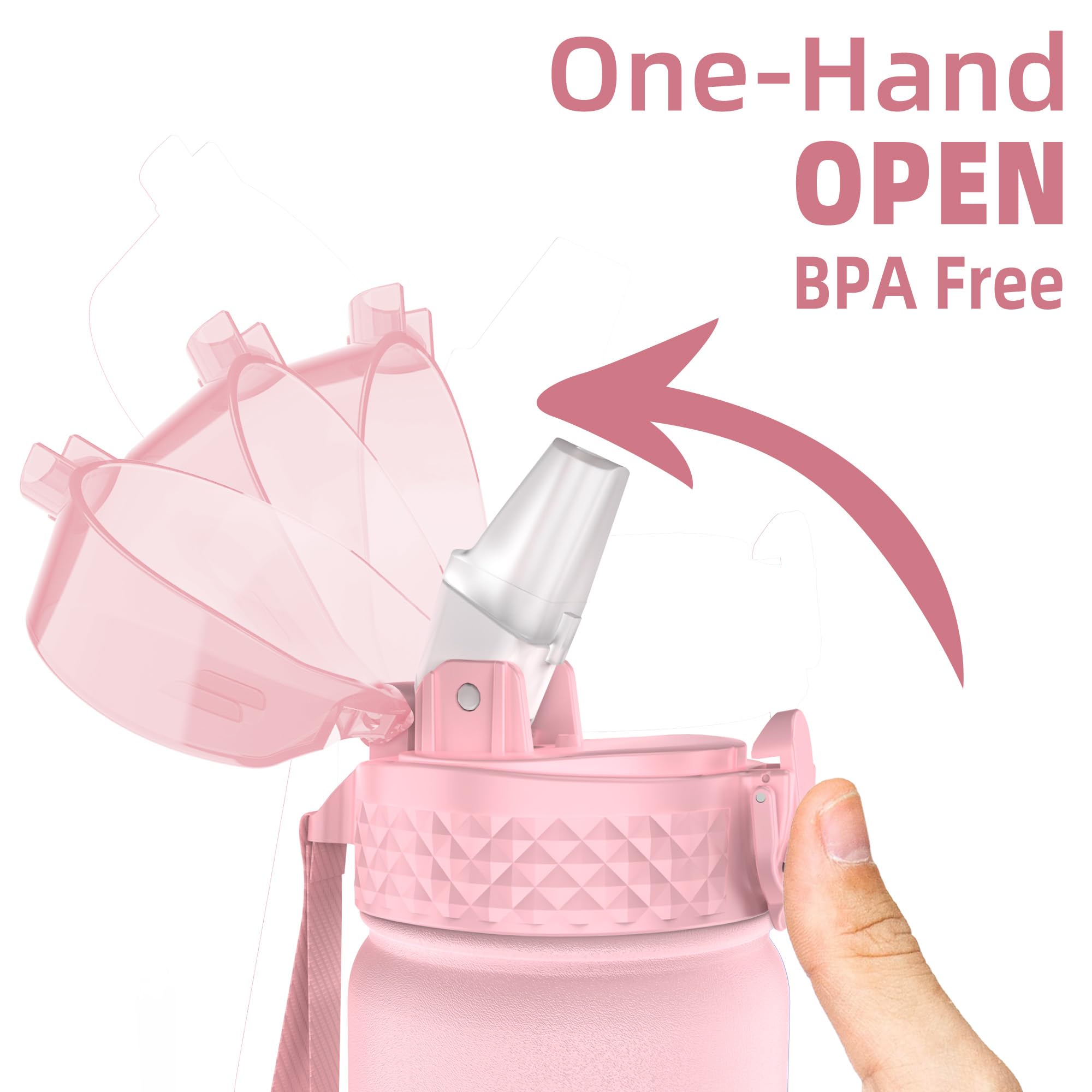 GOPPUS 550ml/18oz Kids Insulated Water Bottle with Straw Cute Double Wall Stainless Steel Child's Small Flask Vacuum Insulated Steel Metal Leak Proof Drink Flask Boys Toddler Girls Bottles BPA-Free - Image 2