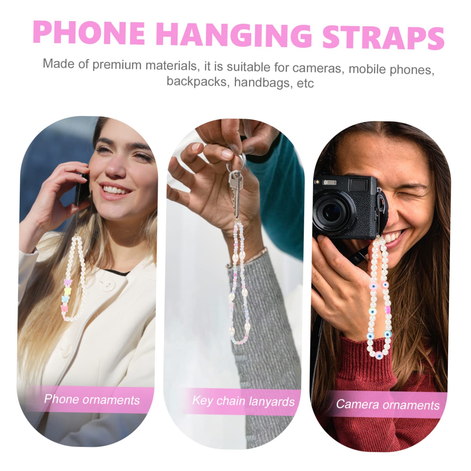 Housoutil Correas Para Teléfonos Móviles Colgante Tamishome Encantos Respiradero Acollador Decoración Pulseras De Teléfono Con Cuentas Cordones De Teléfono Con Cuentas