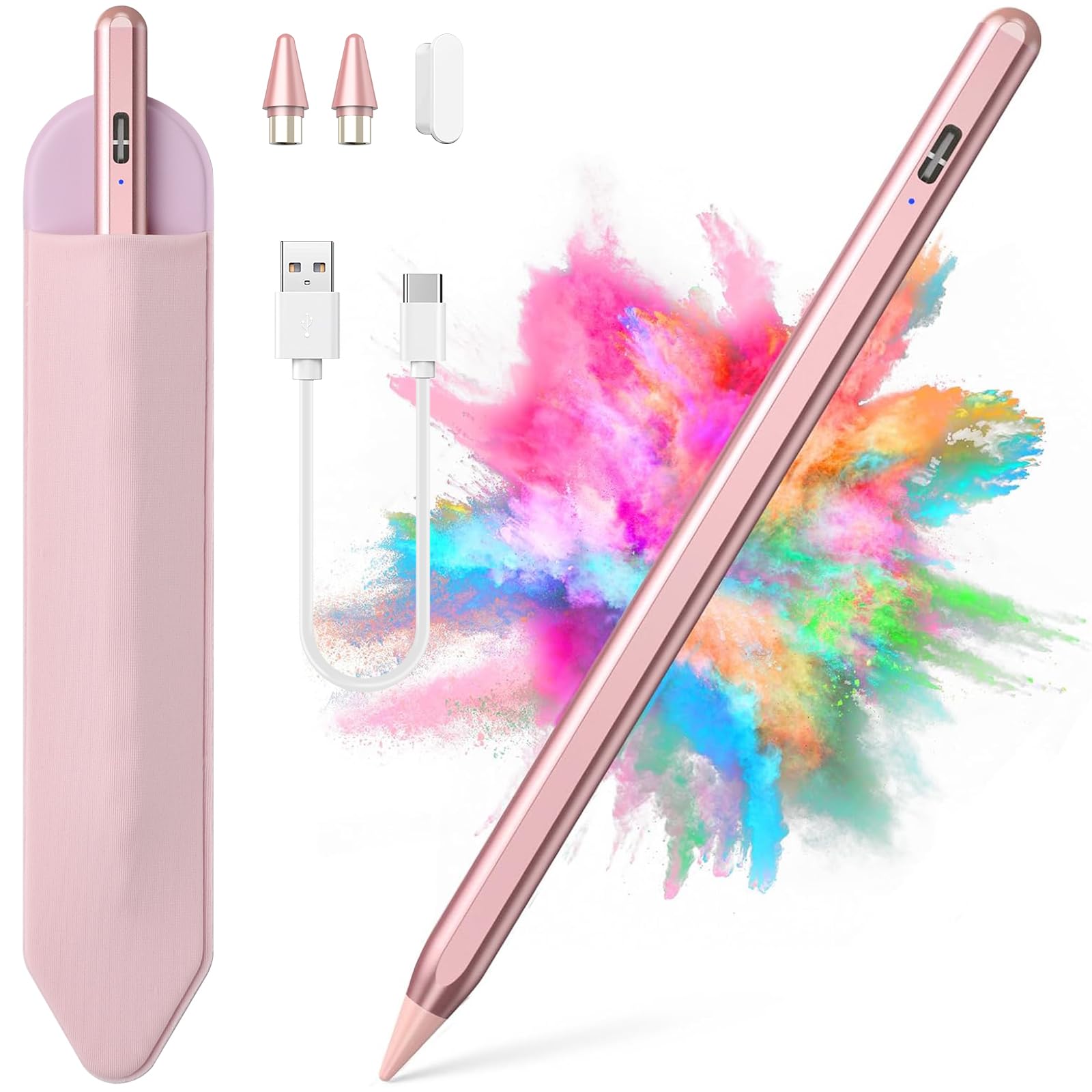 COO Universal Active Stylus Pen for iOS, Android & Samsung Touch Screens | Smart Digital Stylus for Lenovo/Vivo/Mi/HUAWEI Tablets, iPhone/Samsung/Pixel Phones for Drawing, Rose Gold-image-41