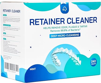 Retainer & Denture Cleaner Tablets 240 count - Dental Aligner, Mouth & Night Guards, False Teeth Cleaning