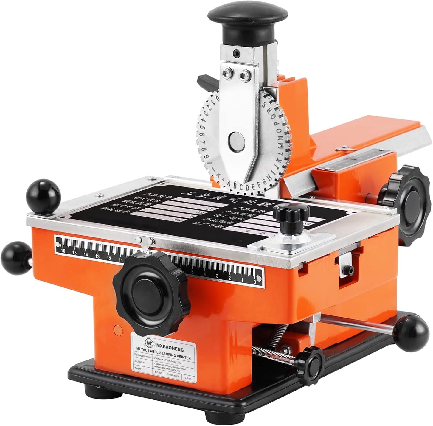 Macchina per goffratura manuale in acciaio per targhette, stampante per etichette in metallo e lega di alluminio, strumento semiautomatico per incisione e marcatura
