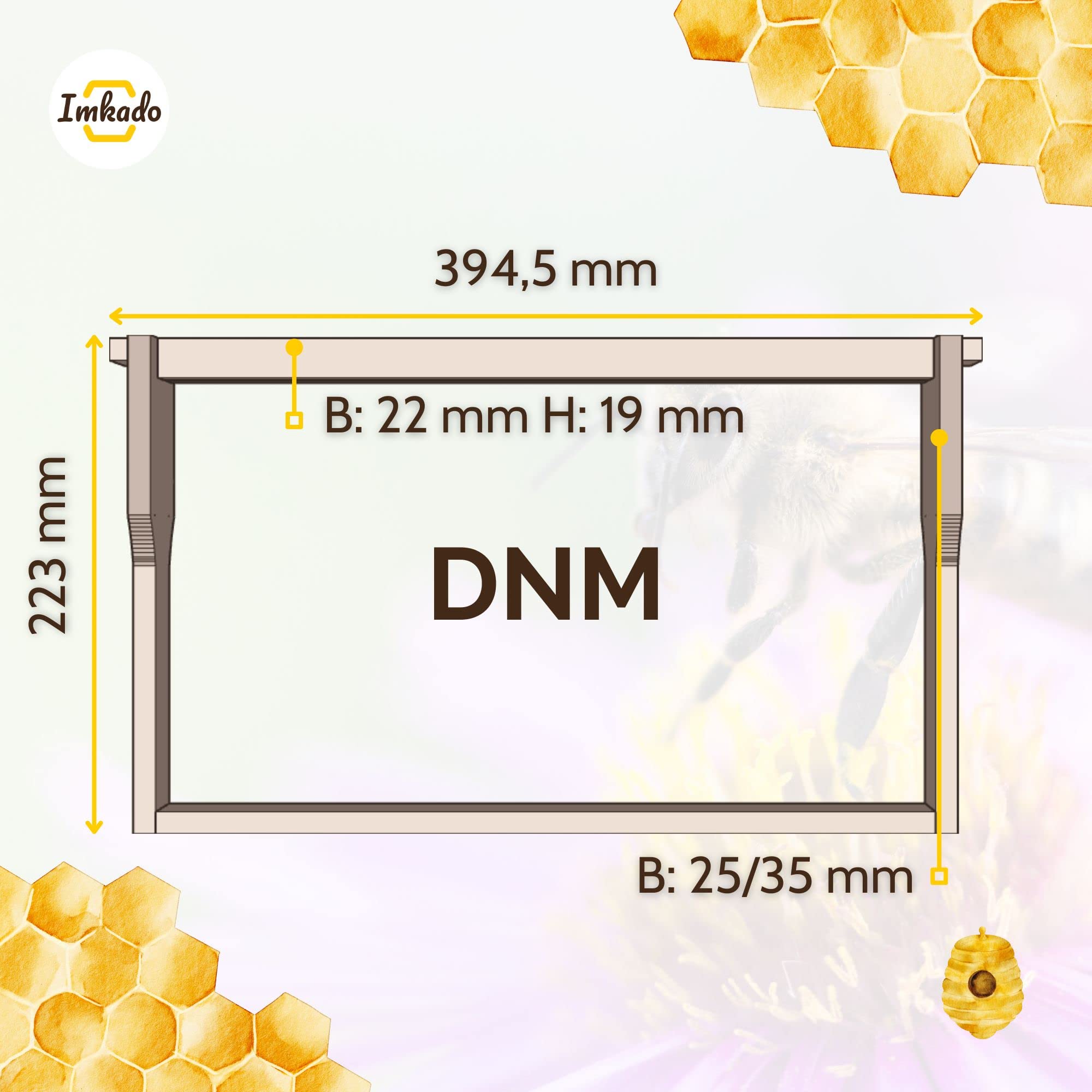 30x DNM (Deutsch Normal Maß) Rähmchen, Hoffmann Seitenteile, modifizierter Oberträger - aus Lindenholz, montiert, mit Edelstahldraht gedrahtet