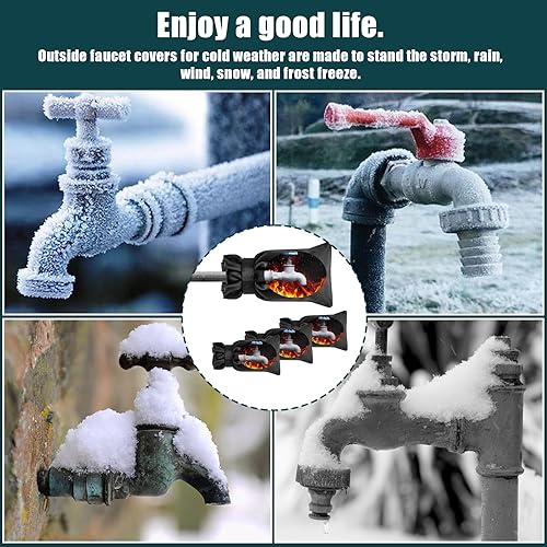 Miniatura 7 de Fundas de grifo para exteriores para protección contra la congelación de invierno, aptas para grifos de agua al aire libre, calcetines para