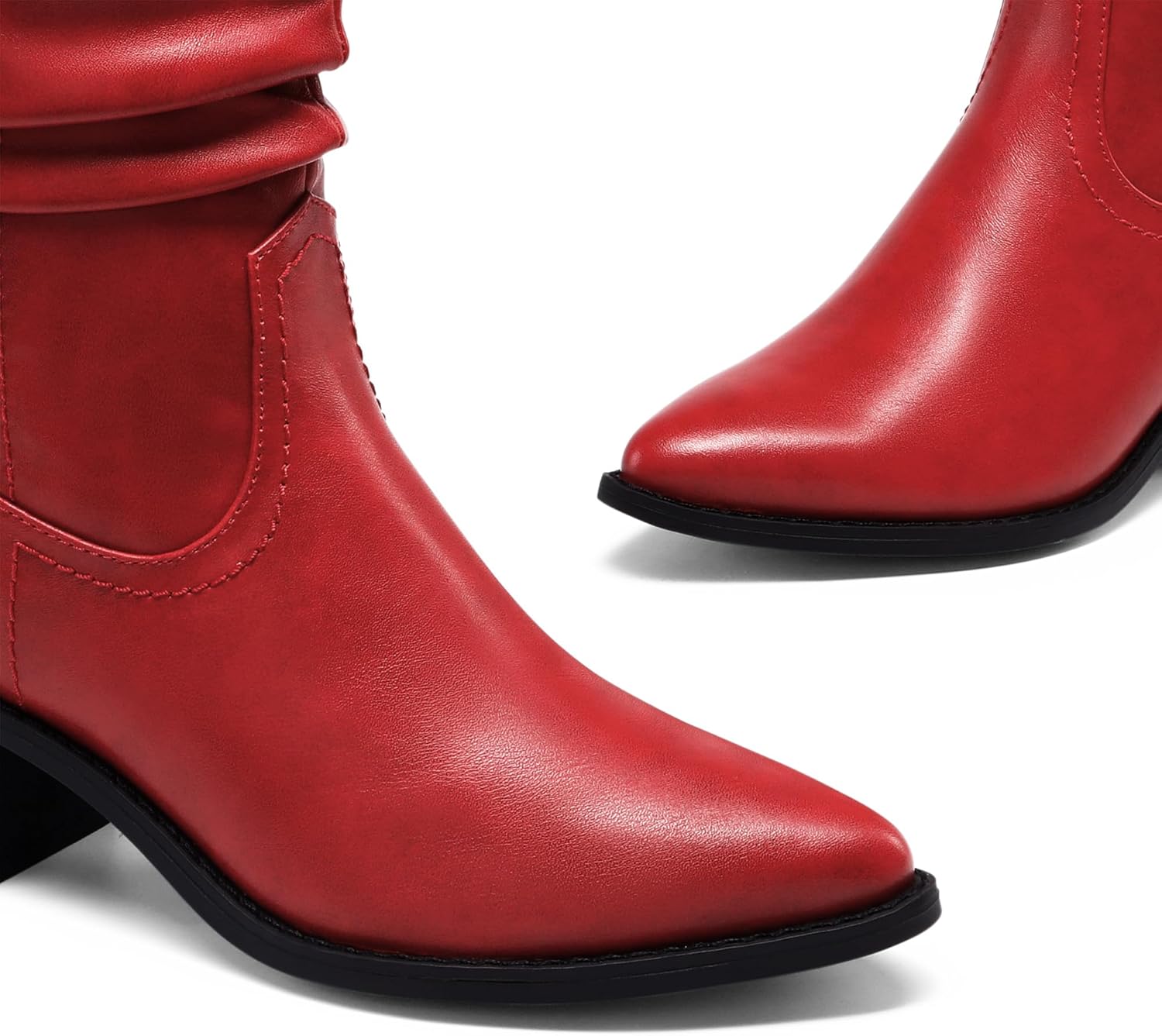 DREAM PAIRS Women's Cowgirl Boots, Mid Calf Western Cowboy Chunky Heel... - Picture 19 of 32