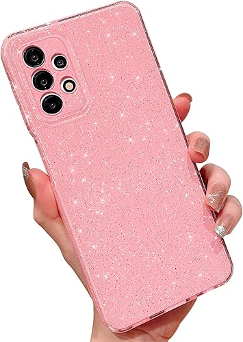 MINSCOSE Funda compatible con Samsung Galaxy A32 5G, bonita funda delgada con purpurina fina, a prueba de golpes, de TPU para mujeres y niñas, para