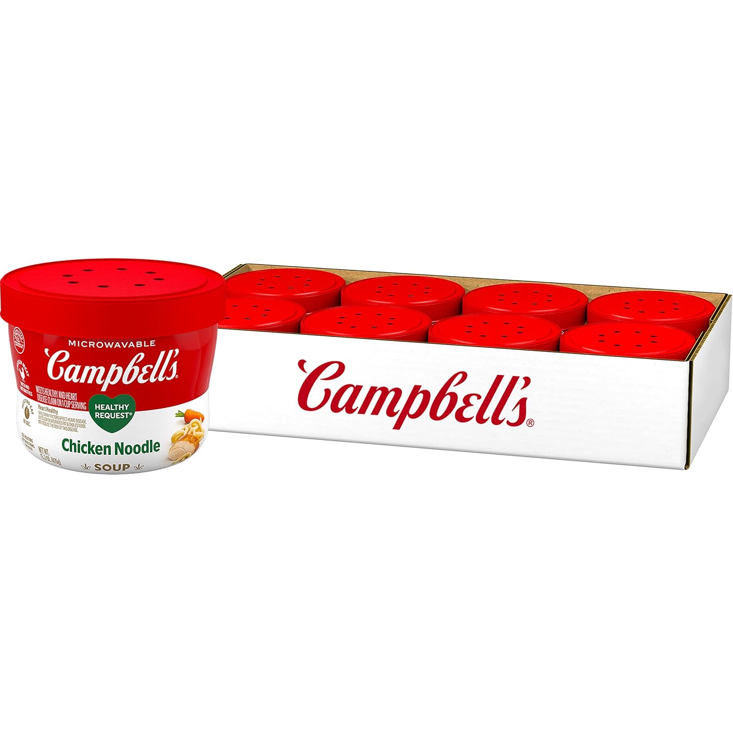 Campbell's Healthy Request Chicken Noodle Soup, 15.3 Oz Microwavable Bowl (Case of 8)