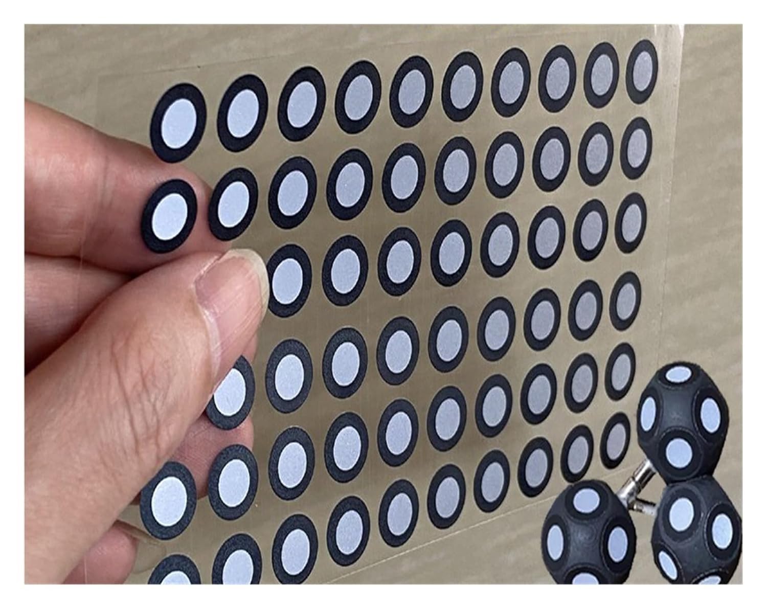 3D Scanning Marker, 3D Scanning Dots, 3D Scanner Marking Point Digital Reading Machine Marking Point Self-Adhesive Sub Black Marking Point Label Inner