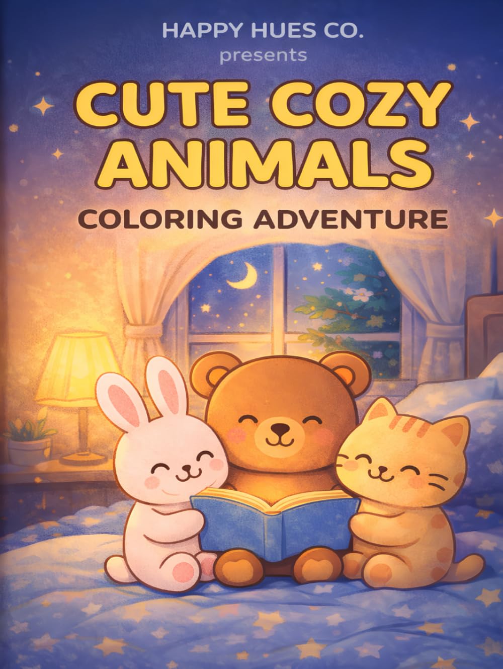 Cute Cozy Animals Coloring Adventure: A Fun and Relaxing Coloring Book for Kids (The Happy Hues Company)