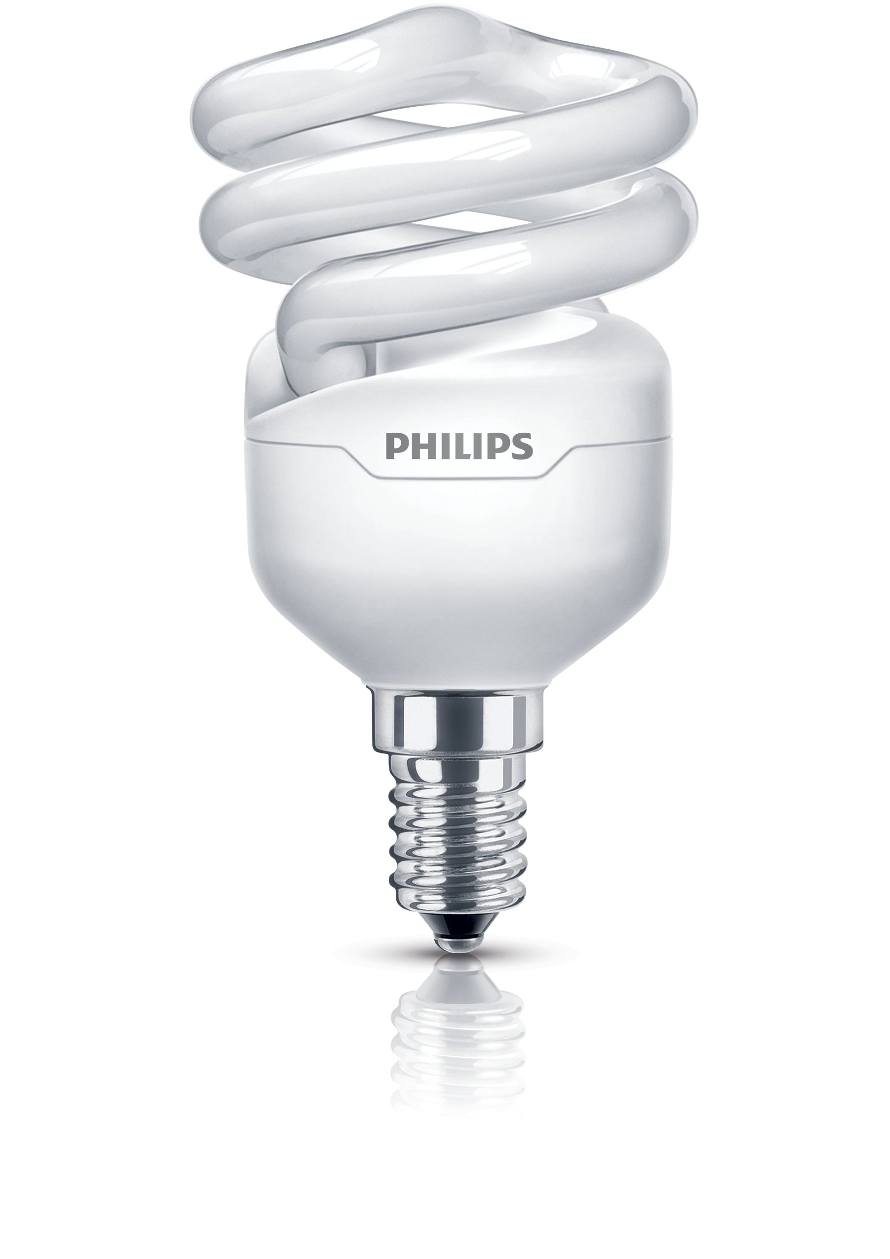 Philips Tornado Compact Fluorescent Spiral B22 Bayonet Cap Light Bulb, 12 W (60 W Equivalent, 10000 Hours) - Warm White [Energy Class A]