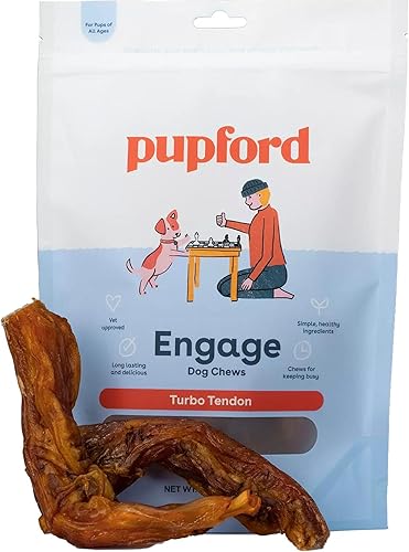 Miniatura 7 de Pupford Turbo Beef Tendon Chews para perros y cachorros, masticable totalmente natural para perros con glucosamina para la salud de las