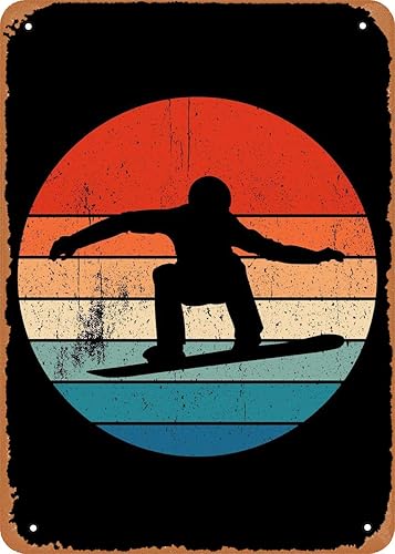 Fanzi Vintage Look Metal Sign - Snowboarding Snowboard Vintage Poster