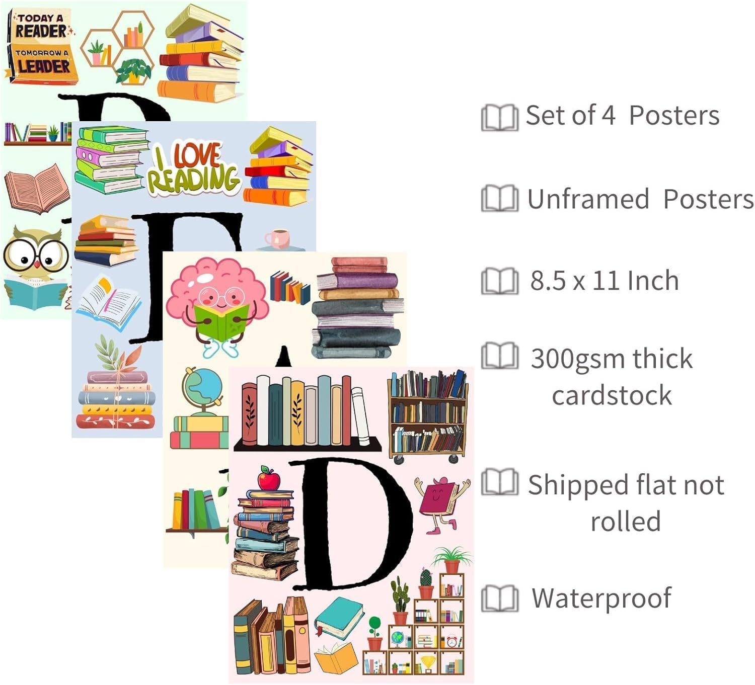 Reading Corner Posters, Library Wall Decor for Classroom & Home Library, Educational Posters for School, Playroom Wall Decor, Classroom Decorations for Elementary, Bulletin Board & Library Decorations 3 717KfAWSy7L. AC SL1500