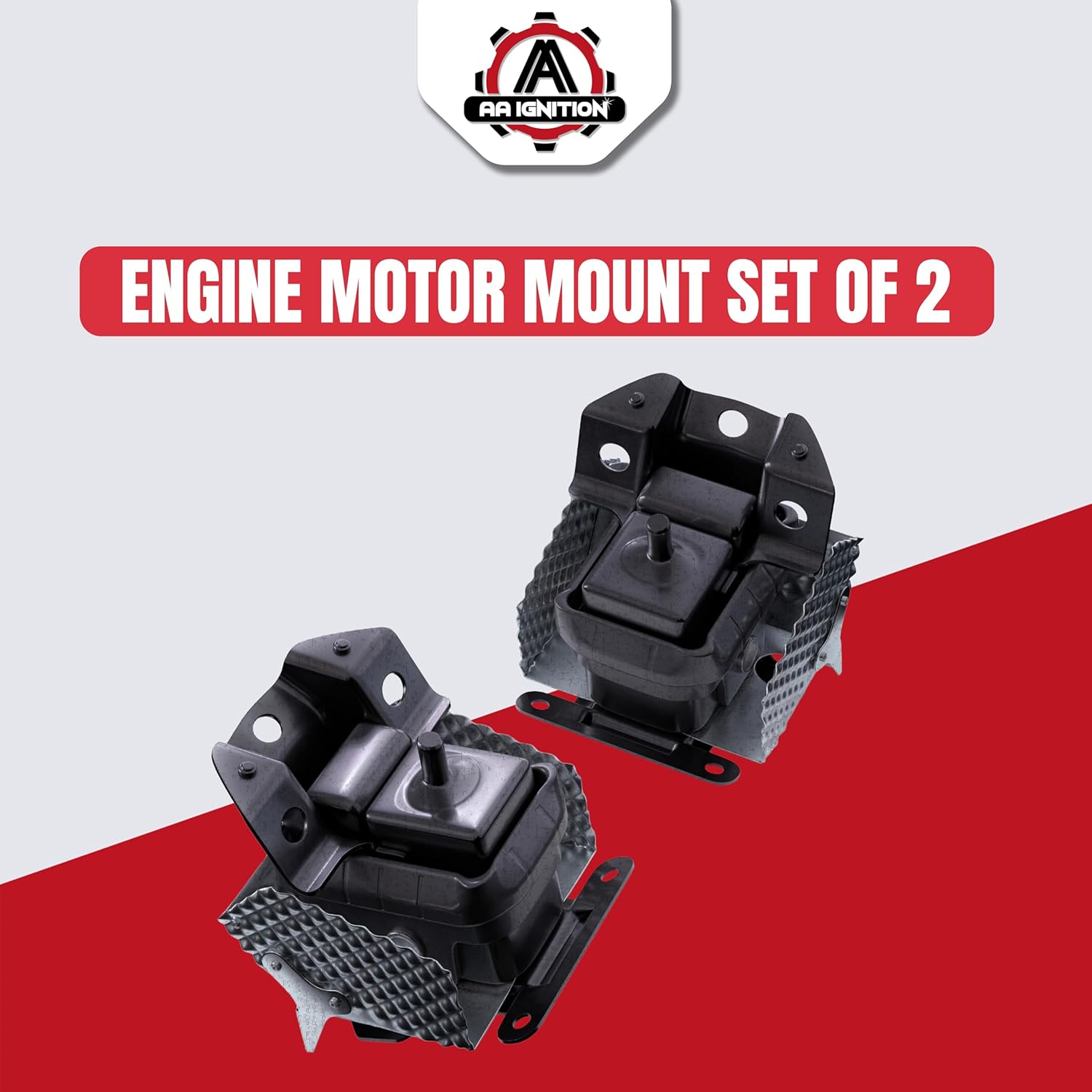 Engine Motor Mount Set of 2 with Heat Shield - Compatible with Chevy, Cadillac & GMC - 07 - 14 Escalade, Silverado, Suburban, Tahoe, Sierra, Yukon - Replaces 15854939,15854941, A5365 - Engine Mounts