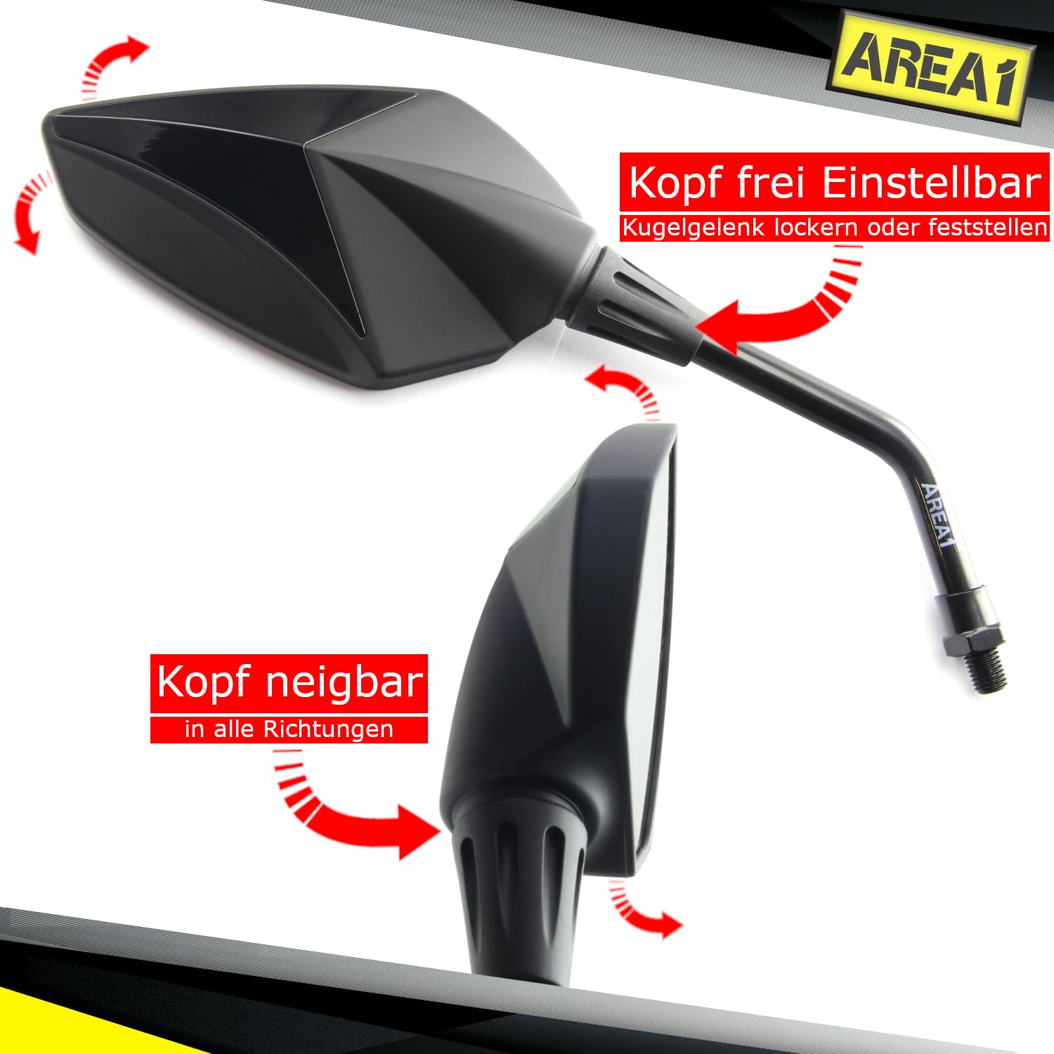 Zestaw lusterek wstecznych kompatybilny z Piaggio Zip 50, 125, Zip 2 / Piaggio TPH, TPH X (V34)