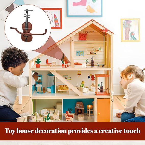 Eophmi World's Smallest Violin, 2 Pcs 8.3cm Mini Violin, Ideal for Decorating or Gifting