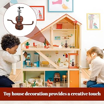 Eophmi World's Smallest Violin, 2 Pcs 8.3cm Mini Violin, Ideal for Decorating or Gifting
