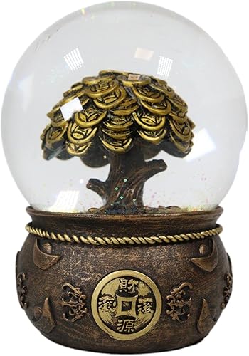Miniatura 5 de Ebros Gift Feng Shui Golden Money Árbol de la prosperidad Riqueza Fortuna Suerte y Abundancia Globo de Agua Decoración Talismán Figurilla Árboles de