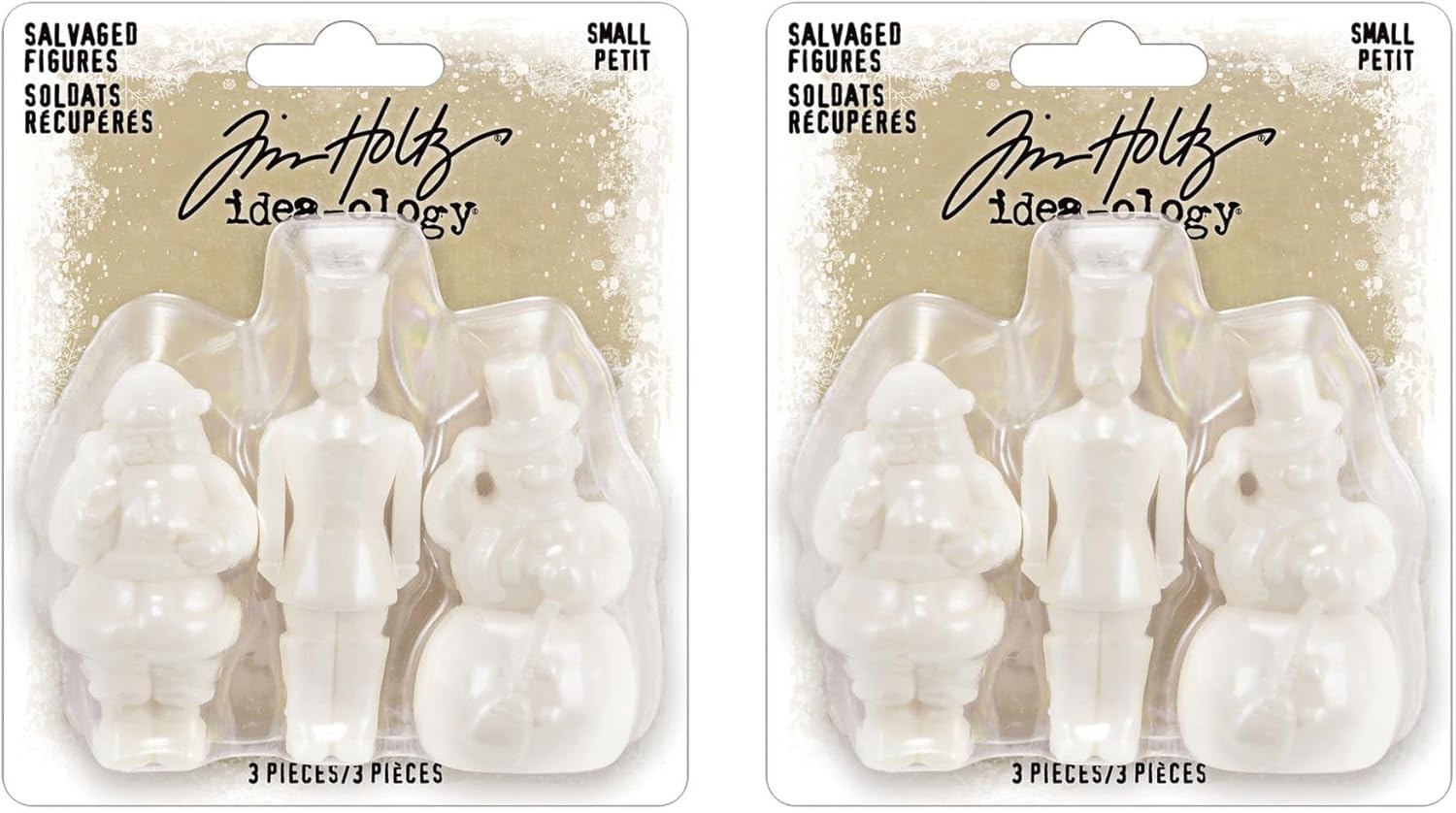 Tim Holtz Idea-Ology 2023 Christmas Holiday Salvaged Figures - Small - Bundle of Two Items