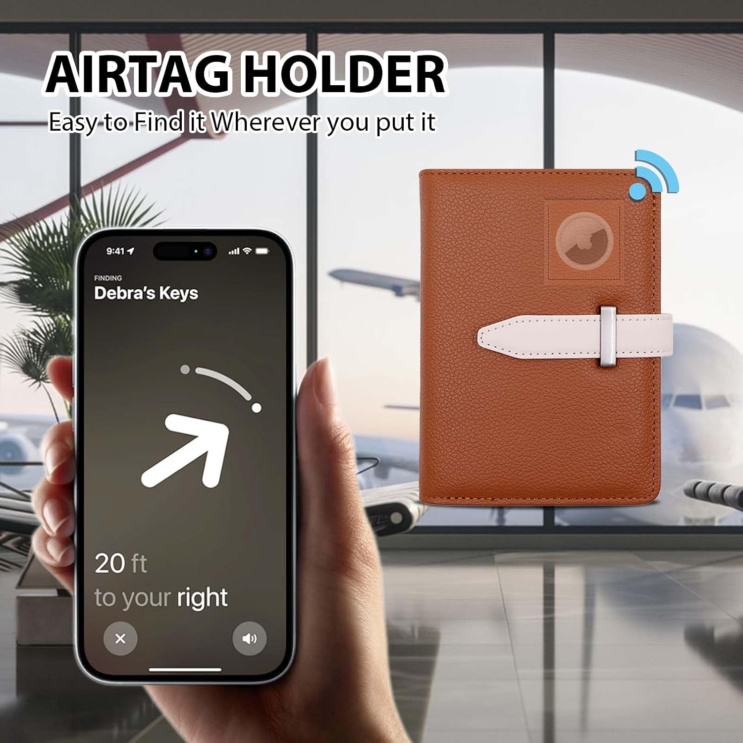 Passport Holder with Airtag for Women/Men,Airtag Passport Wallet for Travel,Cute Passport Holder Rfid Blocking,Travel Wallet for Cards Passport Cover Case image 2