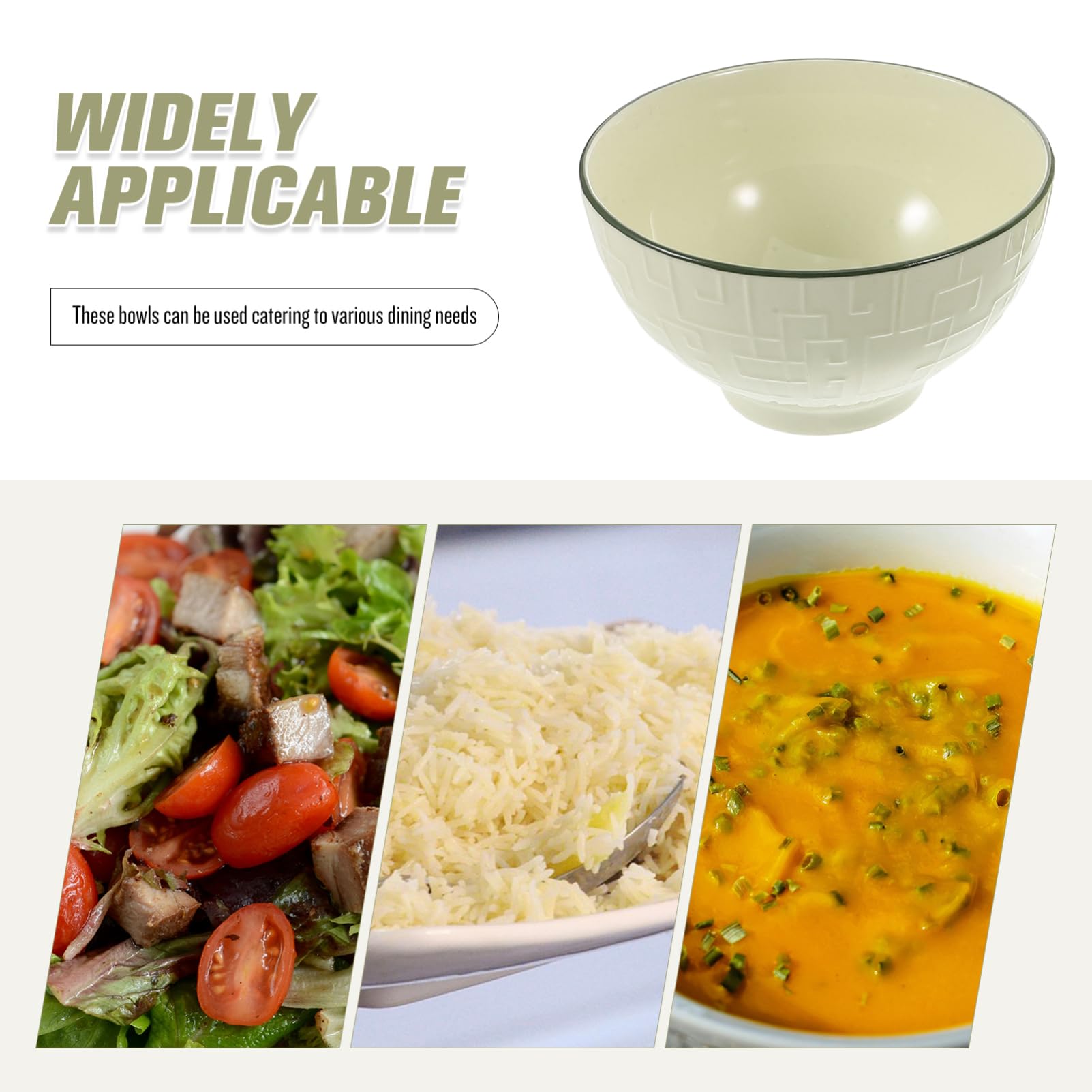Tazón de Cerámica Verde 3 Piezas Apilables Duraderos para Sopa Ensalada Uso Alimentario Mini Tazones Aptos para Microondas