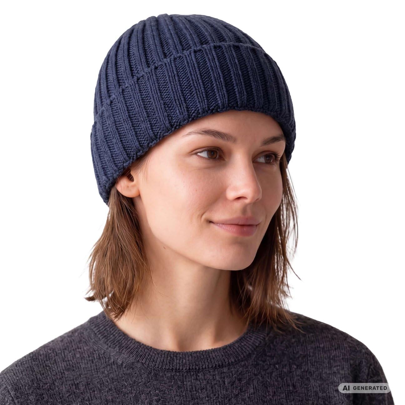 LIERYS Berretto Maglia Lana Merino Uomo Made in Germany Coste Autunno Inverno