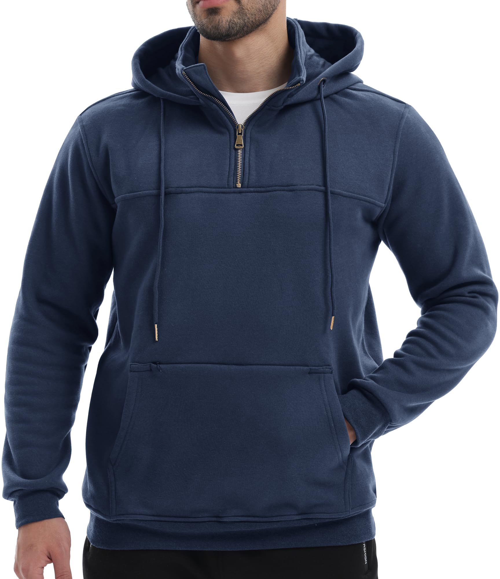Peakwell Felpa Uomo con Cappuccio e Zip Felpa in Pile Caldo Pullover da Lavoro