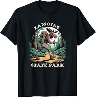 Lamoine State Park Maine ME Hiking Trail Backpacking Moose T-Shirt
