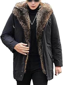 Amazon.com: Natural Fur Lining Winter Jacket Men's Fur