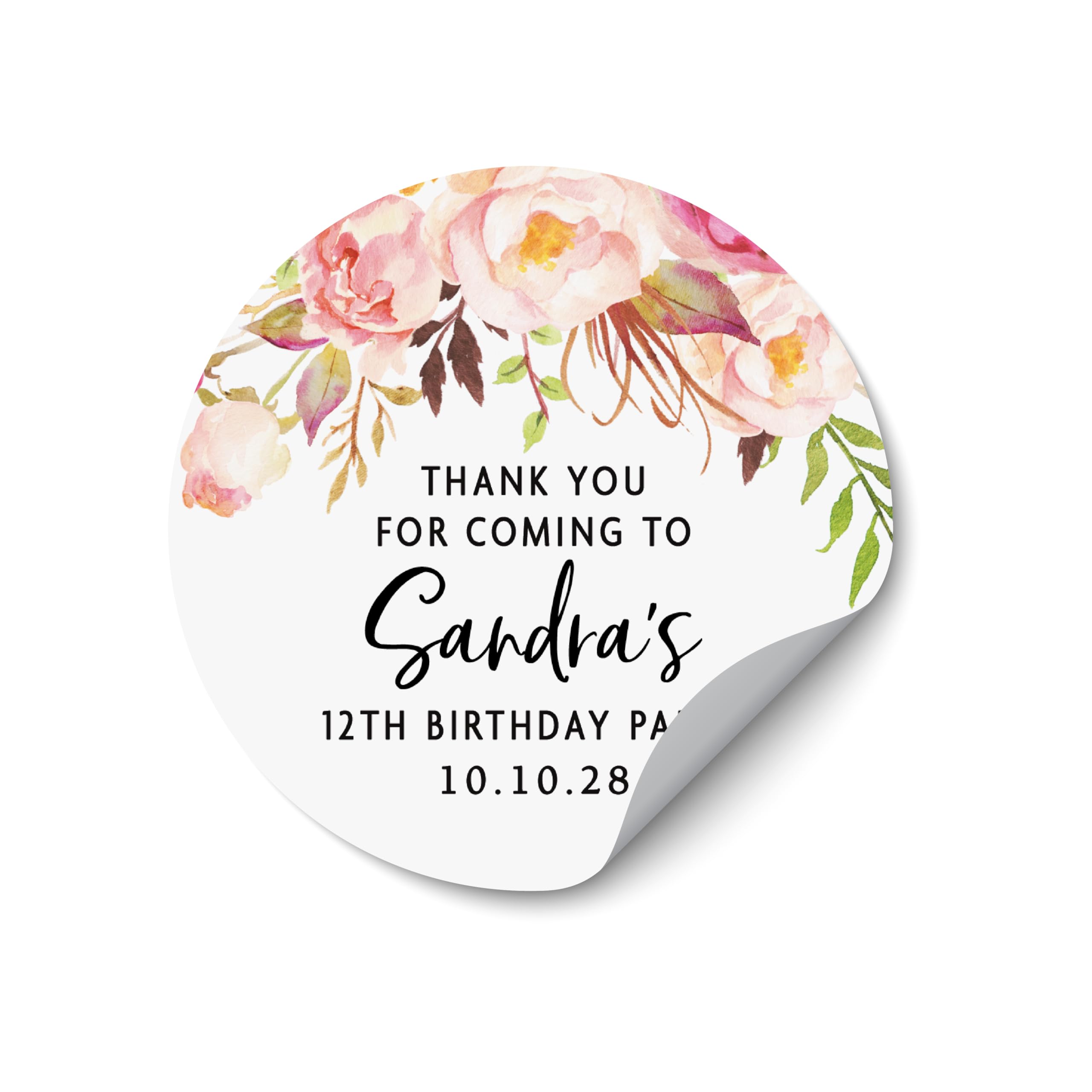 Birthday Favour Stickers, Personalised Birthday Labels, Custom Party Stickers, Birthday Thank You Seals for Party Bags - BD15