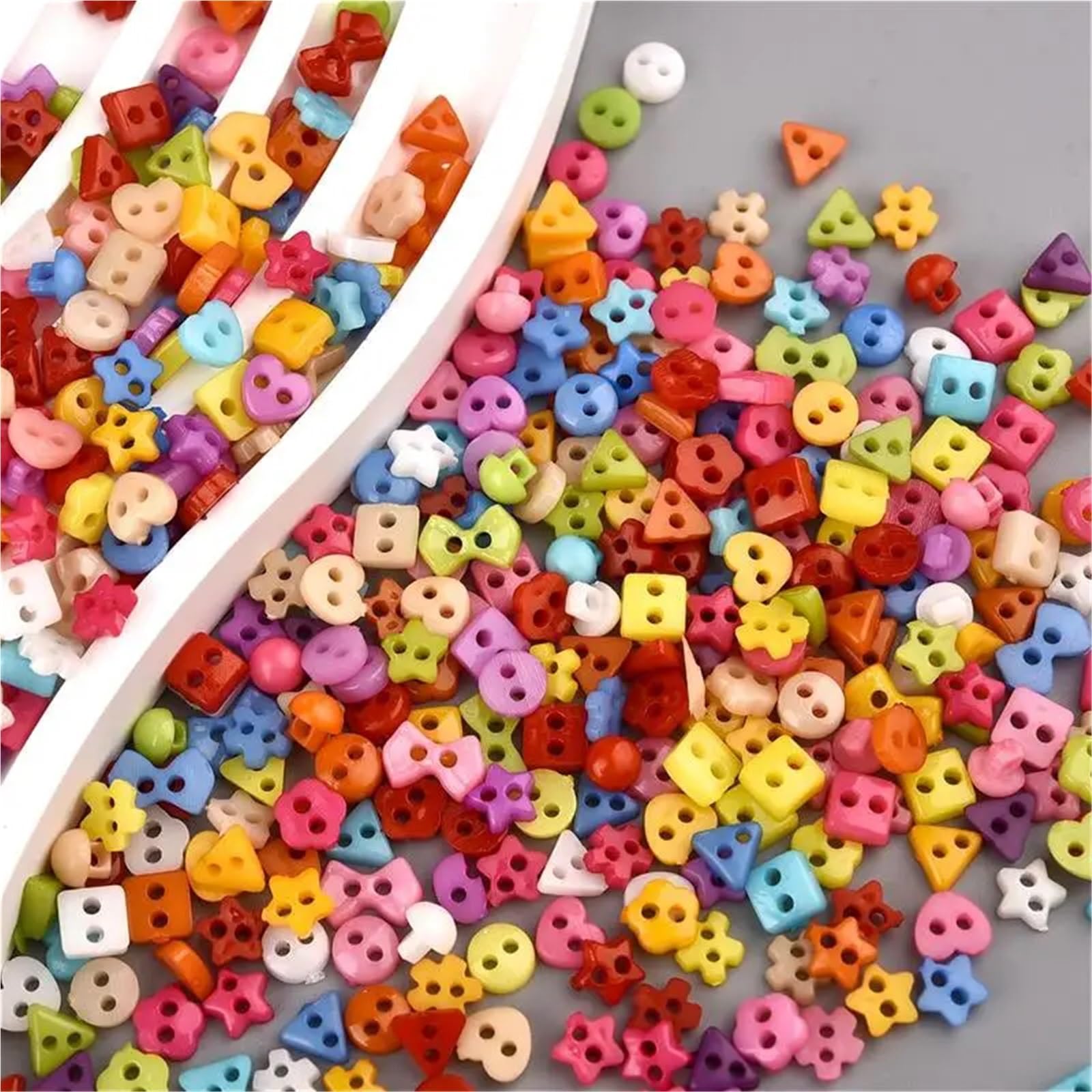 400 mini botones de resina de 5 a 7 mm para ropa de muñeca, botón hecho a mano, costura, manualidades, accesorios de costura (azul)