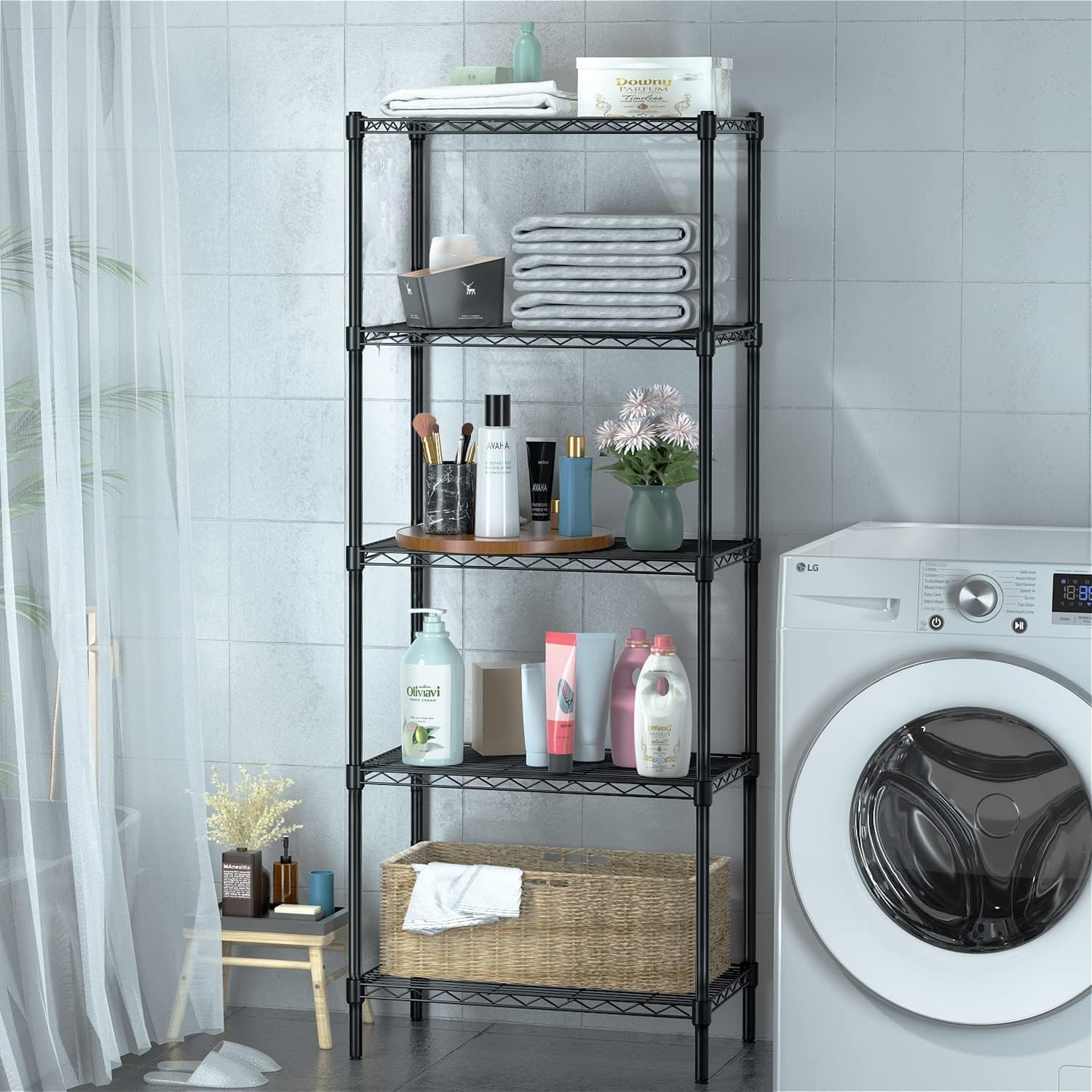 See full amazon price history chart for Lukzer 5 Layer Multipurpose Metal Storage Organizer Rack for Kitchen, Bathroom, Garage Utility Shelf (Black/157.5X56X34.5cm) Lukzer 5 Layer Multipurpose Metal Storage Organizer Rack for Kitchen, Bathroom, Garage Utility Shelf (Black/157.5X56X34.5cm) (B0D9BWGMRC) Amazon Price History, Amazon Price Tracker