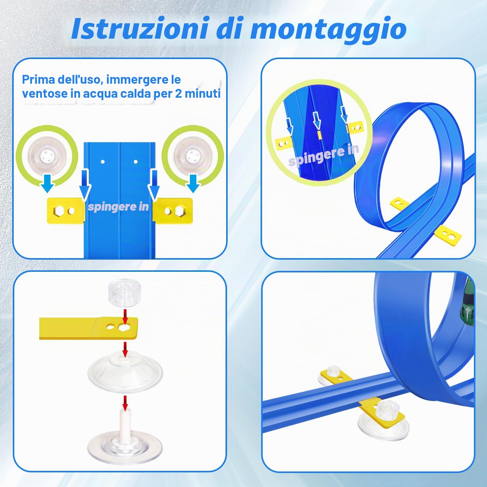 RedCrab Pista da Corsa Flessibile per Bambini, Lunga 5 m Pista da Corsa Flessibile con 4 Macchinine e 4 Ventose, Compatibile con Modellini di Auto Diecast in Scala 1:64