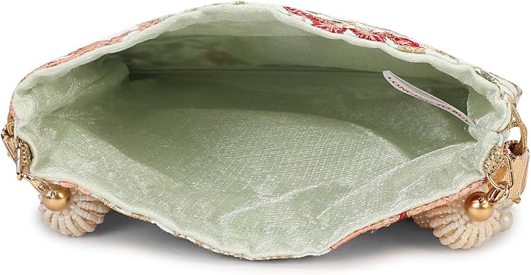 LONGING TO BUY Indian Ethnic Pearls & Sequence Potli Bag for Women, Wedding Potli Bag and For Ethnic Wear