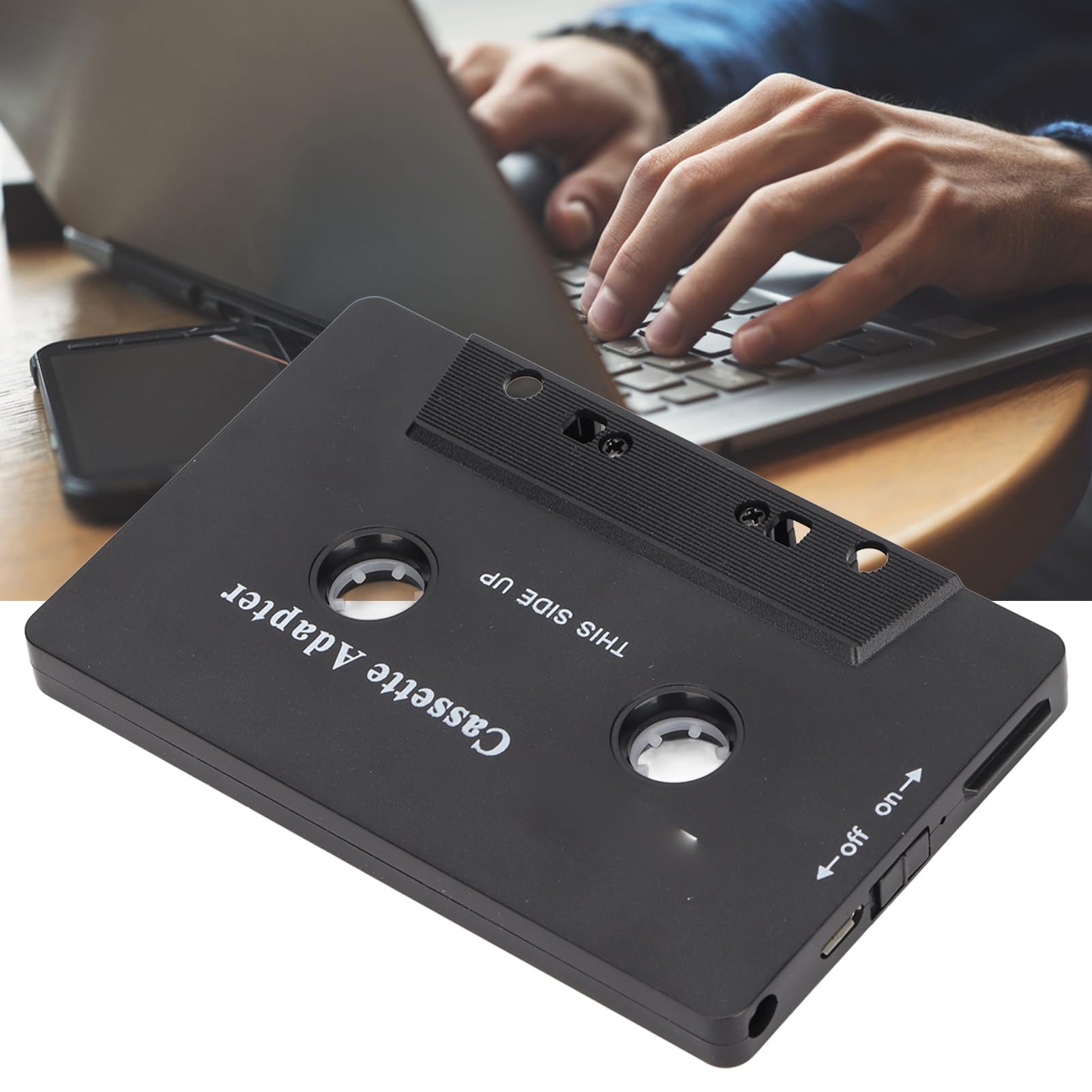 Adapter do Kasety, Redukcja Szumów Bluetooth Stereo High Fidelity Kaseta Magnetofonowa Taśma Adapterowa Odbiornik Aux do Tabletu Samochodowego