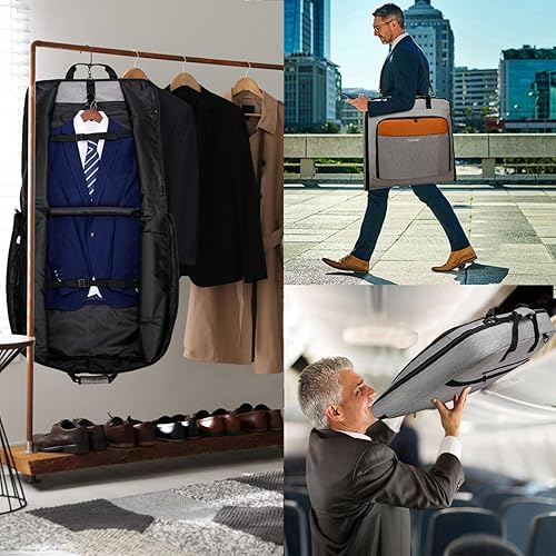 Miniatura 7 de Bolsa de viaje grande de viaje para hombres de 40 pulgadas, 3 bolsas de ropa para viajes de negocios, maletas colgantes 2 en 1 para viajes, bolsa de