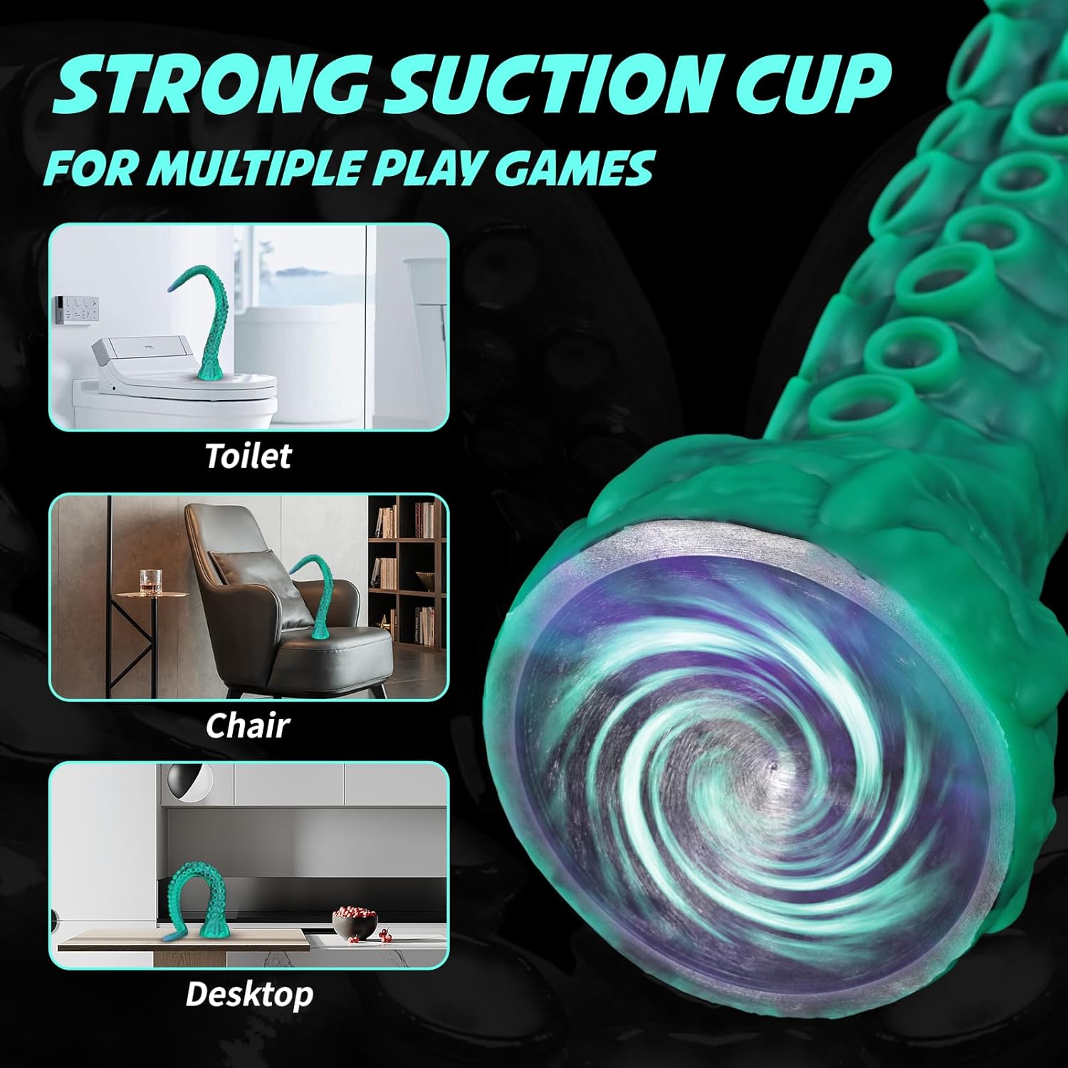 Nothosaur ALLA 23.6 Inch Fantasy Dildo, Long Tentacle Monster Dildo, Realistic Touching with Strong Silicone Suction Cup Anal Plug, Prostate Massager, Adult Sex Toys Men Women and Couple - Green