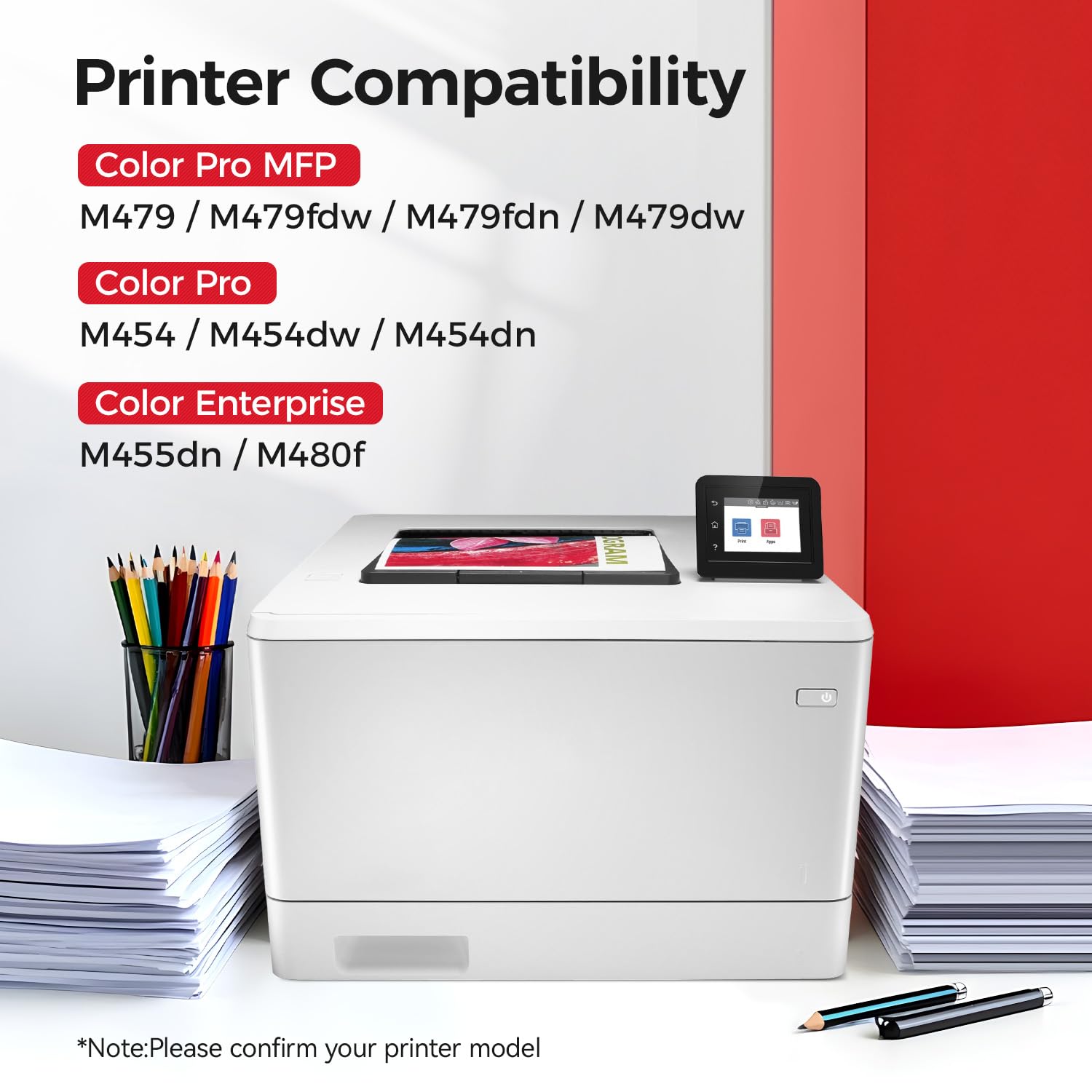 414X Toner Cartridge Set 4-Pack Printer Replacement for HP 414X W2020X W2021X W2022X W2023X Compatible for HP Color Laserjet Pro MFP M479fdw M479fnw M479dw M454dw M454dn M454nw Enterprise M480f M455dn