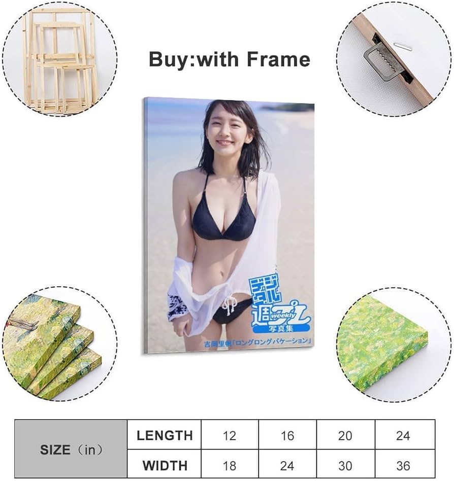 Amazon.co.jp: 吉岡里帆 キャンバスアートポスター 水着写真ポスター