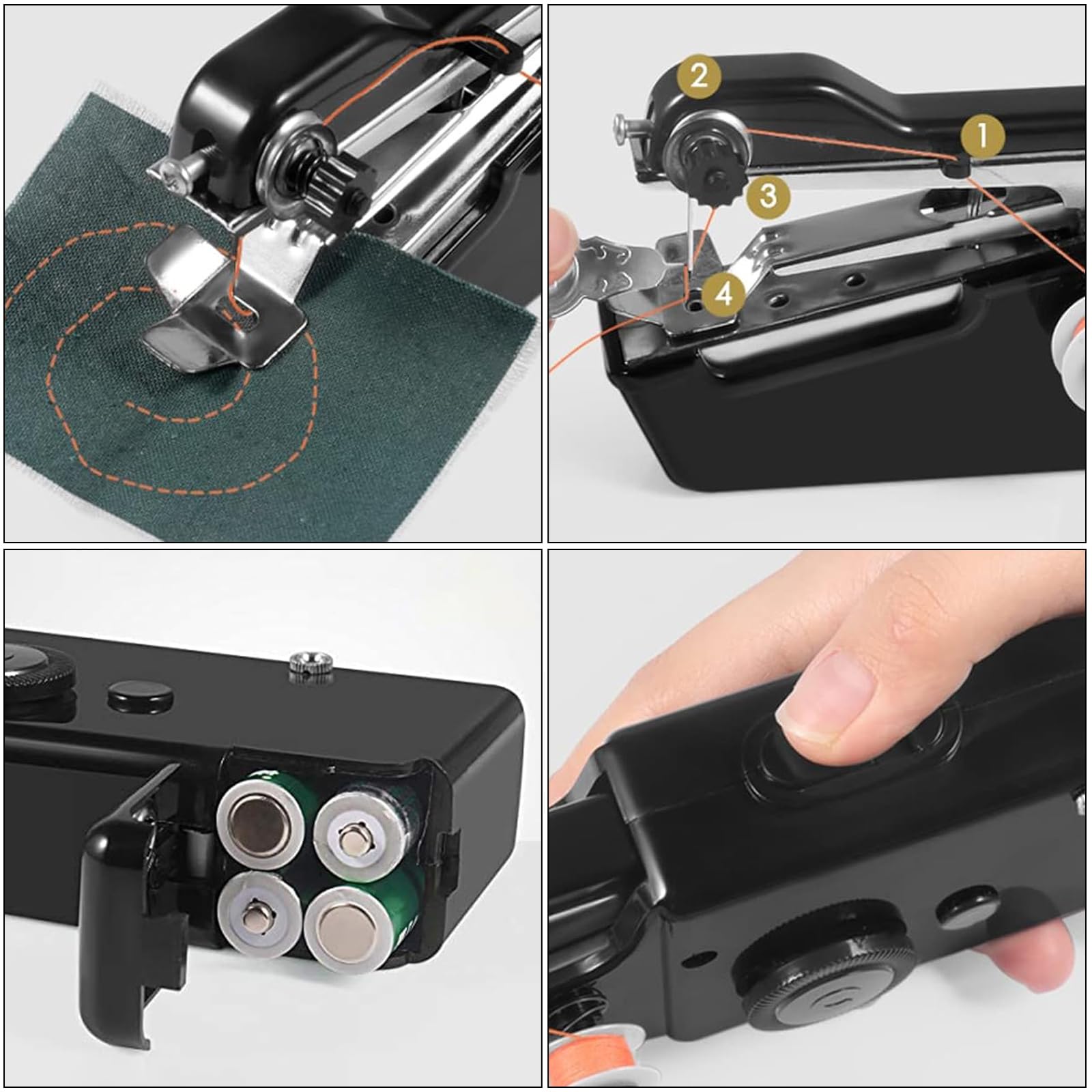 HhBdy Macchina da Cucire Portatile, Macchina Cucire Portatile Ricaricabile Sewing Machine Piccolo, Cucitrice Pratico, Cucito Accessori per Fai Da Te Abbigliamento Tessuto Tende