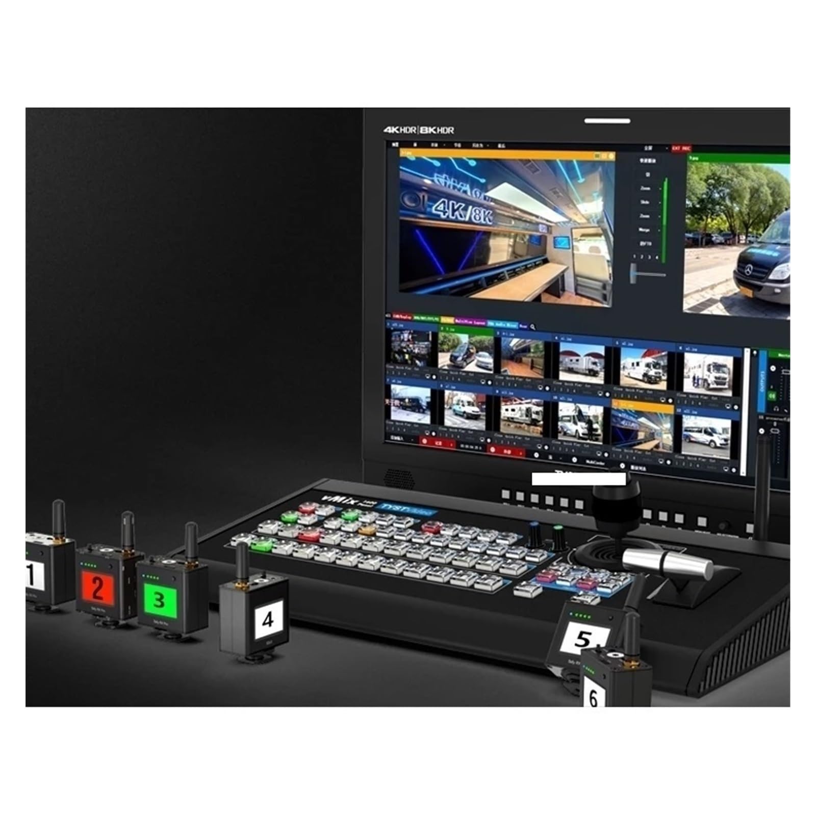 Interruttore video, Video 1600 Panel Wireless Director Switcher Controllo PTZ for la registrazione di trasmissioni in streaming live per uffici domestici, data center(Mini Switcher)