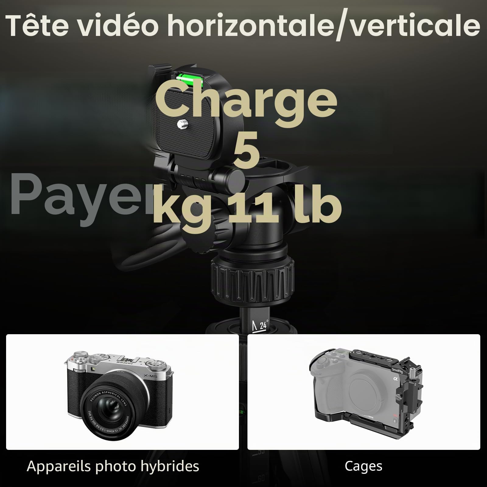 SMALLRIG Trépied pour Appareil Photo AP-21 71" (180 cm), Trépied de Voyage pour iPhone, pour Canon, pour Nikon, avec Clip pour Téléphone, avec Pieds à Verrouillage Rapide, Charge Max 5 kg - 5351
