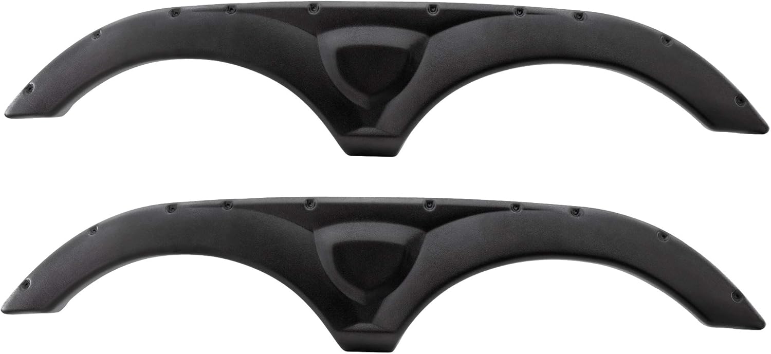 RecPro RV Tandem Fender Skirt | Hefty Style | Plastic Trim Moulding | Black (2)