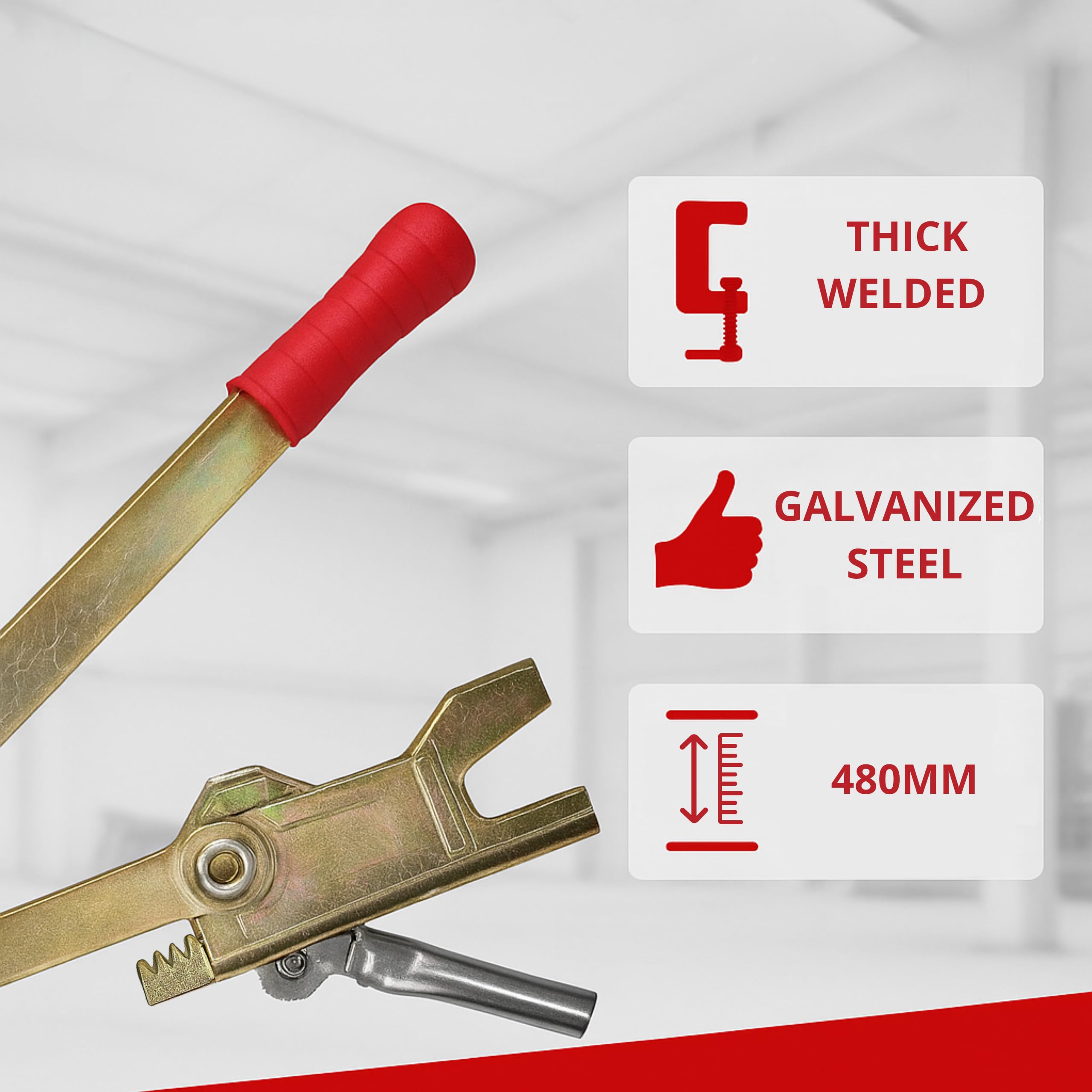 INTAKO Tendeur pour Verrou de Coffrage, Rapid Clamp Tensioner – Clé de Serrage pour Pinces de Coffrage à Ressort, Serrures de Coffrage 70 × 100 mm pour Fers à Béton Ø 6–10 mm