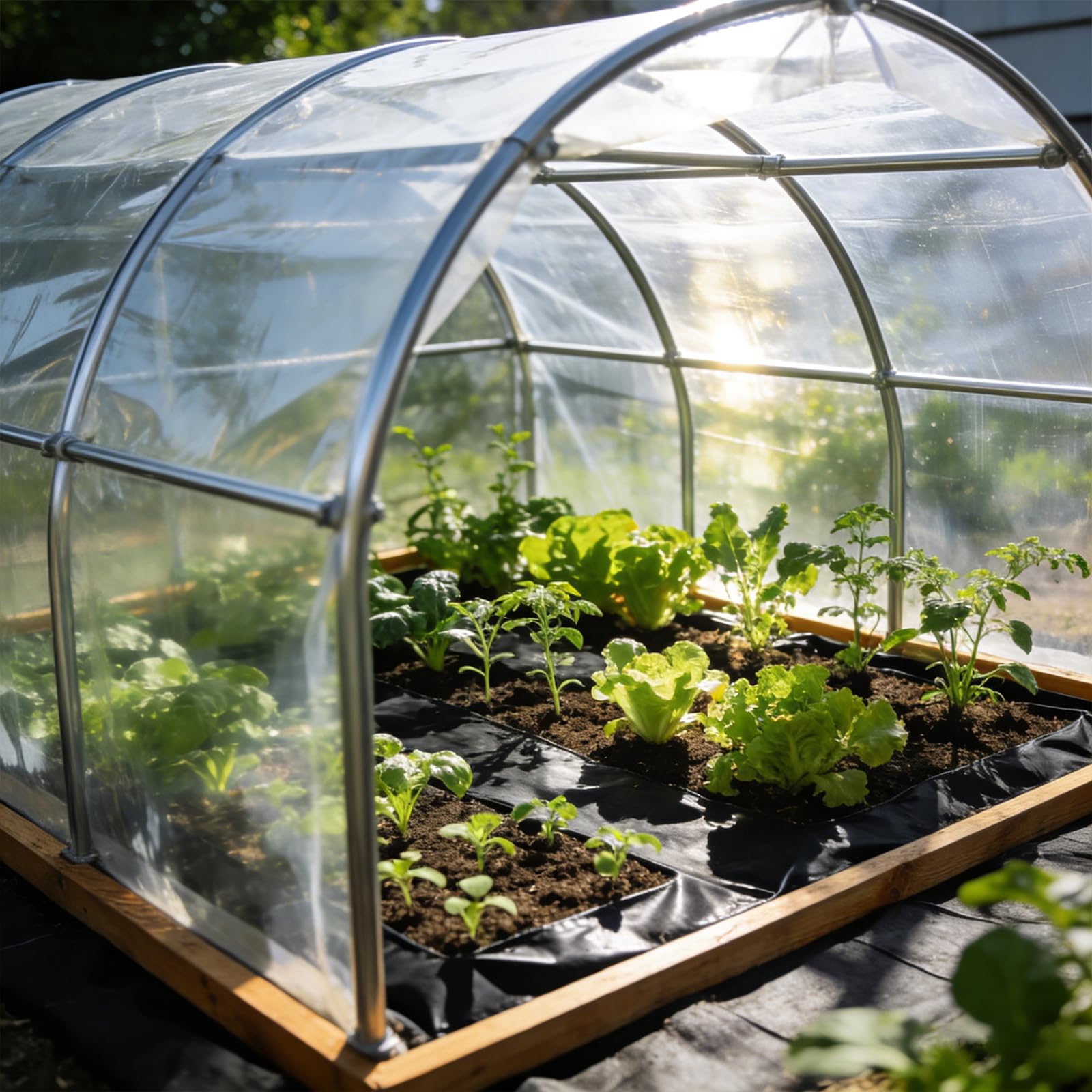 Gewächshausfolie 118 in x 394 in, extra breit, 6s Dicke klare Kunststofffolie für Garten und Landwirtschaft, robuste PE-Abdeckung für Polytunnel, Gewächshausbau und Pflanzenkultur